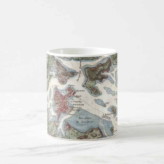 Vintage Map of Boston Harbour (1807) Coffee Mug (Center)
