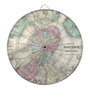 Vintage Map of Boston Harbour (1857) Dartboard