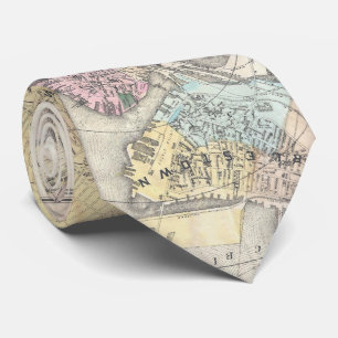 Vintage Map of Boston Massachusetts (1896) Tie