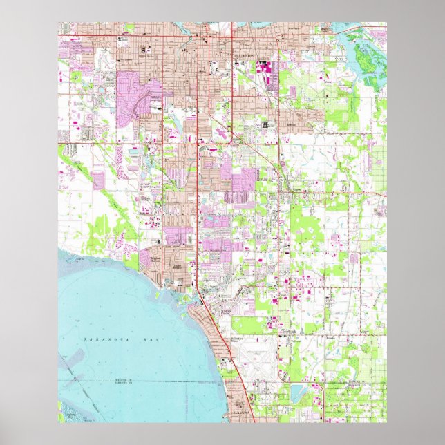 Vintage Map of Bradenton Florida (1964) Poster (Front)