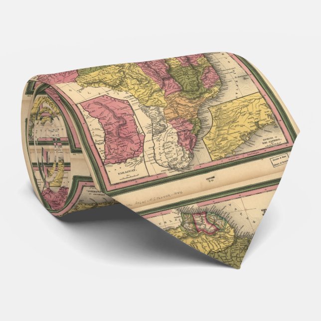 Vintage Map of Brazil (1846) Tie (Rolled)
