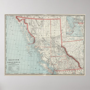 Vintage Map of British Columbia (1901) Poster