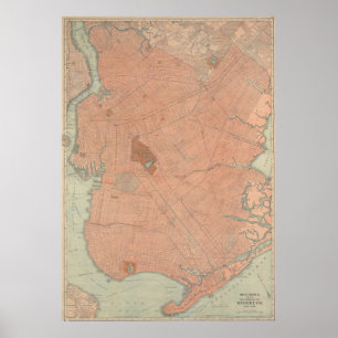 Vintage Map of Brooklyn NY (1902) Poster