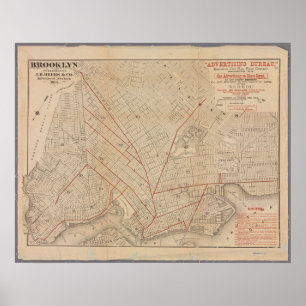 Vintage Map of Brooklyn Poster