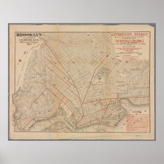 Vintage Map of Brooklyn Poster