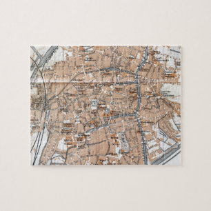 Vintage Map of Bruges (1905) Jigsaw Puzzle