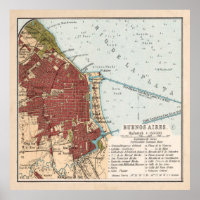 Vintage Map of Buenos Aires Argentina (1904)