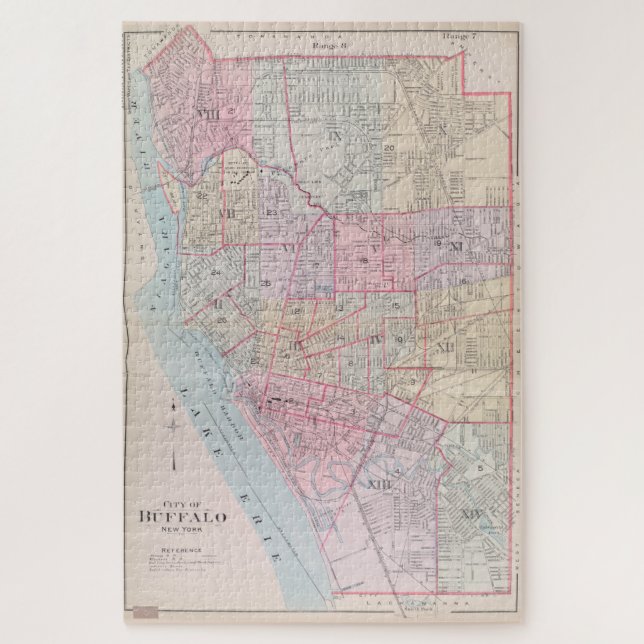 Vintage Map of Buffalo NY (1915) Jigsaw Puzzle (Vertical)
