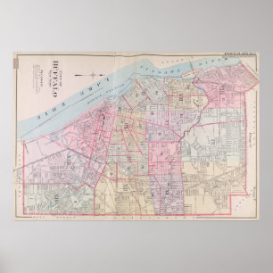 Vintage Map of Buffalo NY (1915) Poster