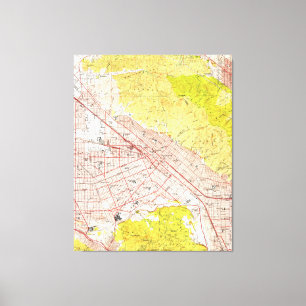 Vintage Map of Burbank California (1953) Canvas Print
