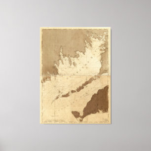 Vintage Map of Buzzards Bay (1776) Canvas Print