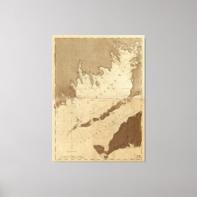 Vintage Map of Buzzards Bay (1776) Canvas Print (Front)