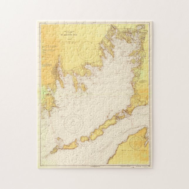 Vintage Map of Buzzards Bay (1933) Jigsaw Puzzle (Vertical)