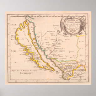 Vintage Map of California (1657) Poster