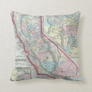 Vintage Map of California (1860) Cushion