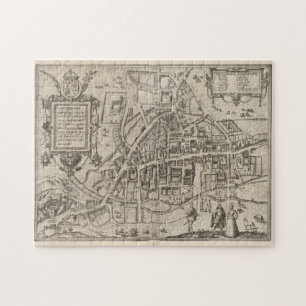Vintage Map of Cambridge England (1575) Jigsaw Puzzle