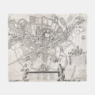Vintage Map of Cambridge England (1690) Fleece Blanket