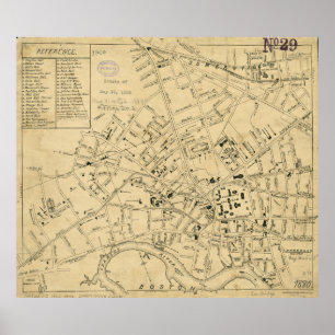 Vintage Map of Cambridge Massachusetts (1880) Poster