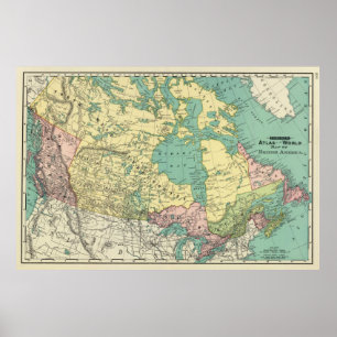 Vintage Map of Canada (1897) Poster