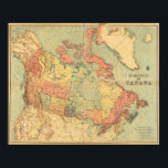 Vintage Map of Canada (1898) Poster<br><div class="desc">This is a vintage map of Canada produced in 1898.</div>