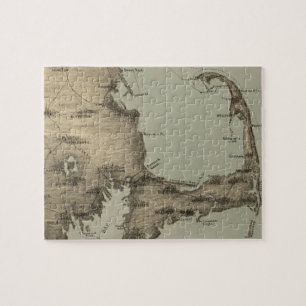 Vintage Map of Cape Cod (1885) Jigsaw Puzzle