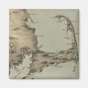 Vintage Map of Cape Cod (1885) Magnet