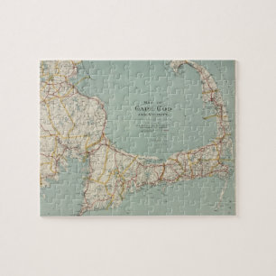 Vintage Map of Cape Cod (1917) Jigsaw Puzzle
