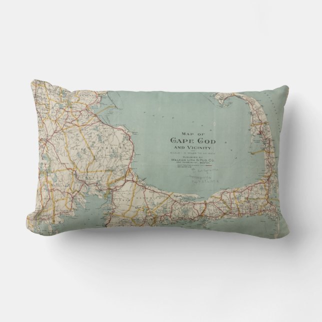 Vintage Map of Cape Cod (1917) Lumbar Cushion (Front)