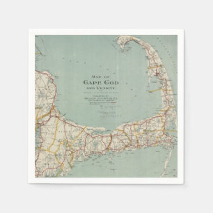 Vintage Map of Cape Cod (1917) Napkin