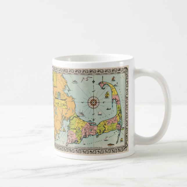 Vintage Map of Cape Cod Coffee Mug (Right)