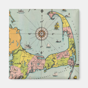 Vintage Map of Cape Cod Magnet