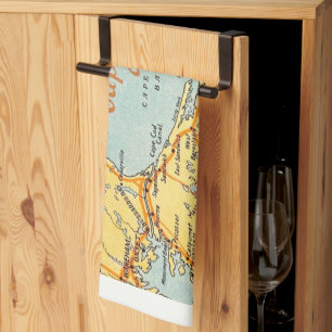Vintage Map of Cape Cod  Tea Towel
