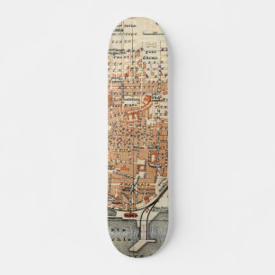 Vintage Map of Catania Italy (1905) Skateboard