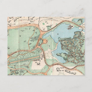 Vintage Map of Central Park (1860) Postcard