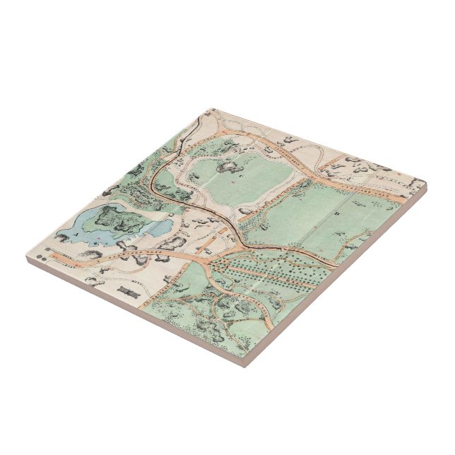 Vintage Map of Central Park (1860) Tile (Side)