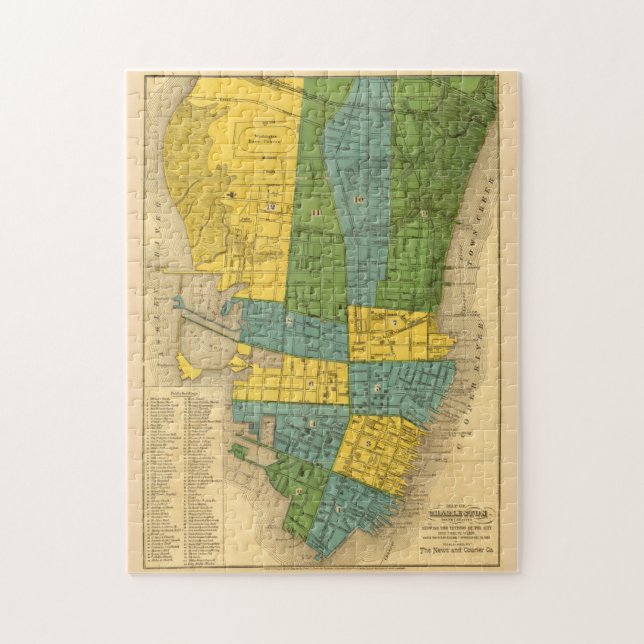 Vintage Map of Charleston SC (1883) Jigsaw Puzzle (Vertical)