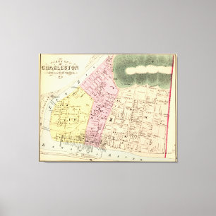 Vintage Map of Charleston West Virginia (1873) Canvas Print