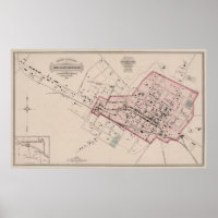 Vintage Map of Charlottesville VA (1877)