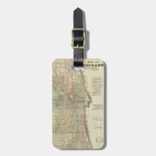 Vintage Map of Chicago (1857) Luggage Tag