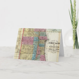 Vintage Map of Chicago (1869) Card