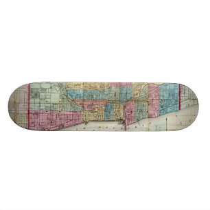 Vintage Map of Chicago (1869) Skateboard