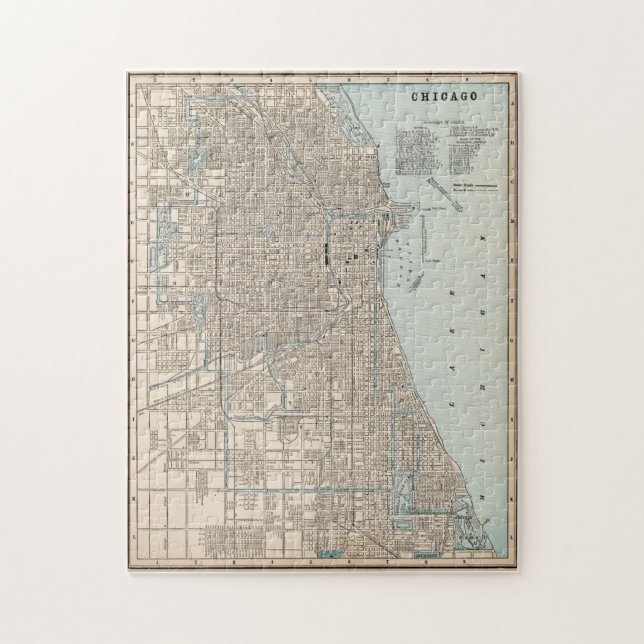 Vintage Map of Chicago (1893) Jigsaw Puzzle (Vertical)