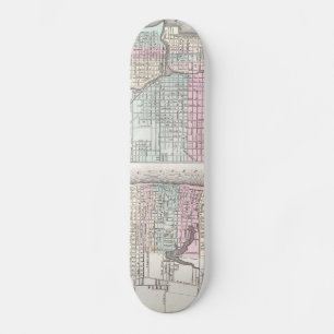 Vintage Map of Chicago and St. Louis (1855) Skateboard