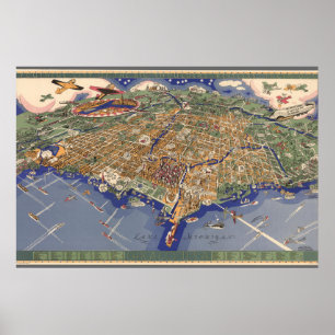 Vintage Map Of Chicago Poster