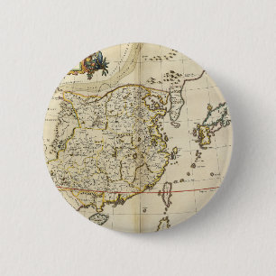 Vintage Map of China 1662 6 Cm Round Badge
