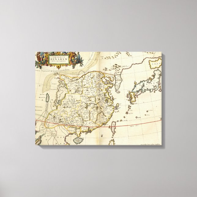 Vintage Map of China | 1662 Canvas Print (Front)