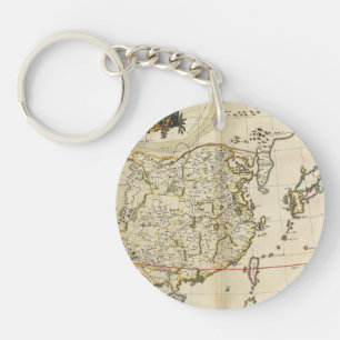 Vintage Map of China   1662 Key Ring