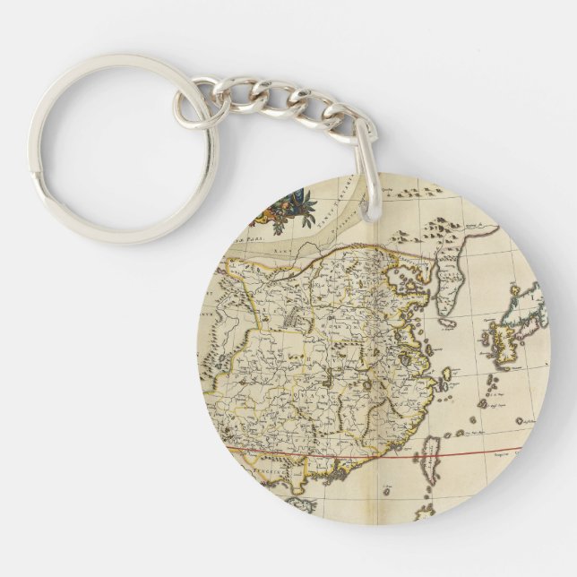 Vintage Map of China | 1662 Key Ring (Front)