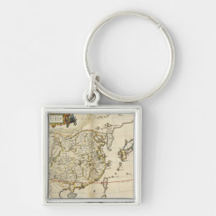 Vintage Map of China 1662 Key Ring
