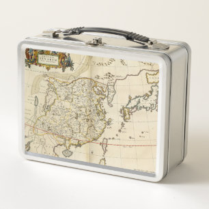 Vintage Map of China   1662 Metal Lunch Box